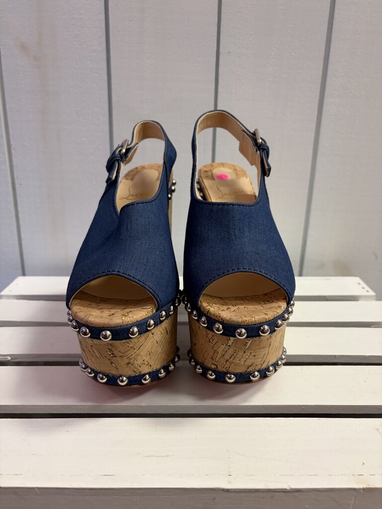 Christian Louboutin Super Joan Platform Sandals - Size 38(Retails $1095)