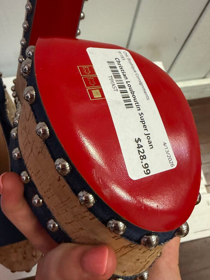 Christian Louboutin Super Joan Platform Sandals - Size 38(Retails $1095)