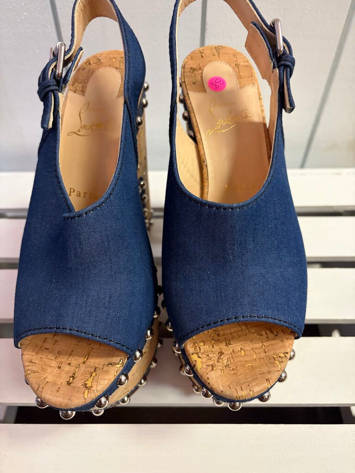 Christian Louboutin Super Joan Platform Sandals - Size 38(Retails $1095)