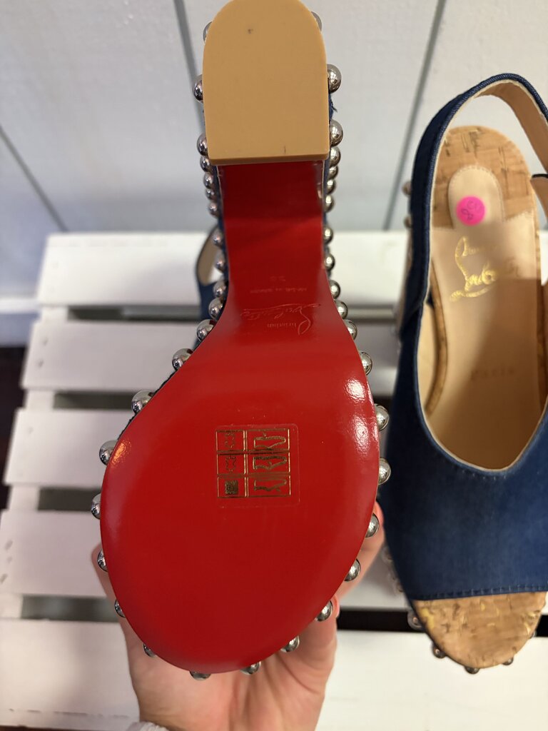 Christian Louboutin Super Joan Platform Sandals - Size 38(Retails $1095)