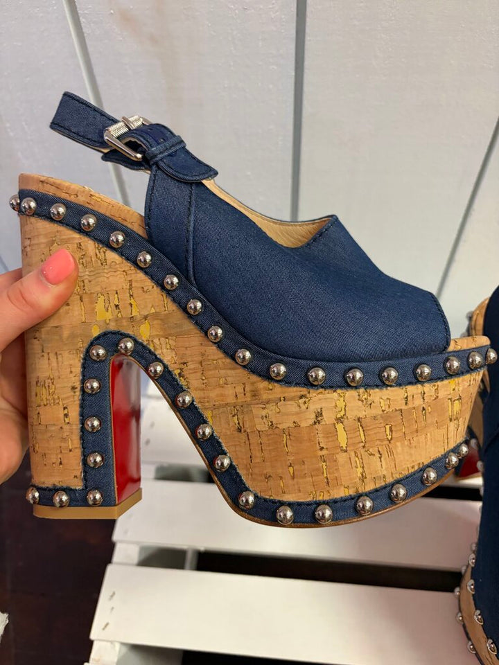 Christian Louboutin Super Joan Platform Sandals - Size 38(Retails $1095)
