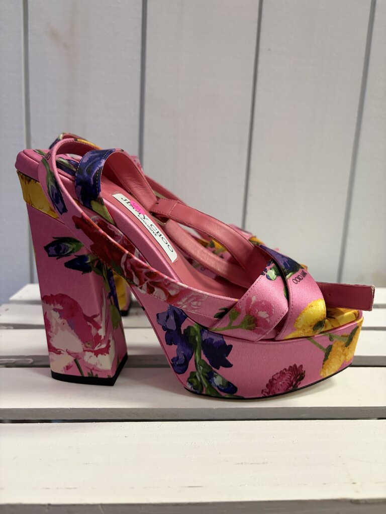 Jimmy Choo Gian 140 Satin Pumps - Size 38