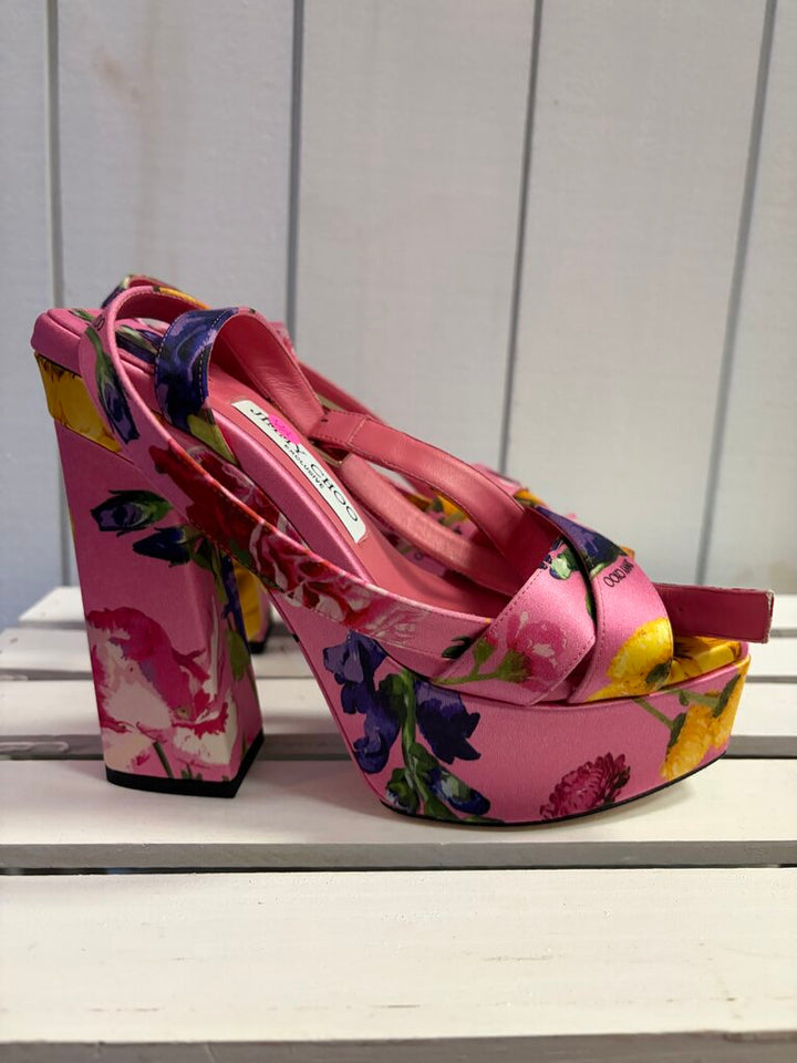 Jimmy Choo Gian 140 Satin Pumps - Size 38