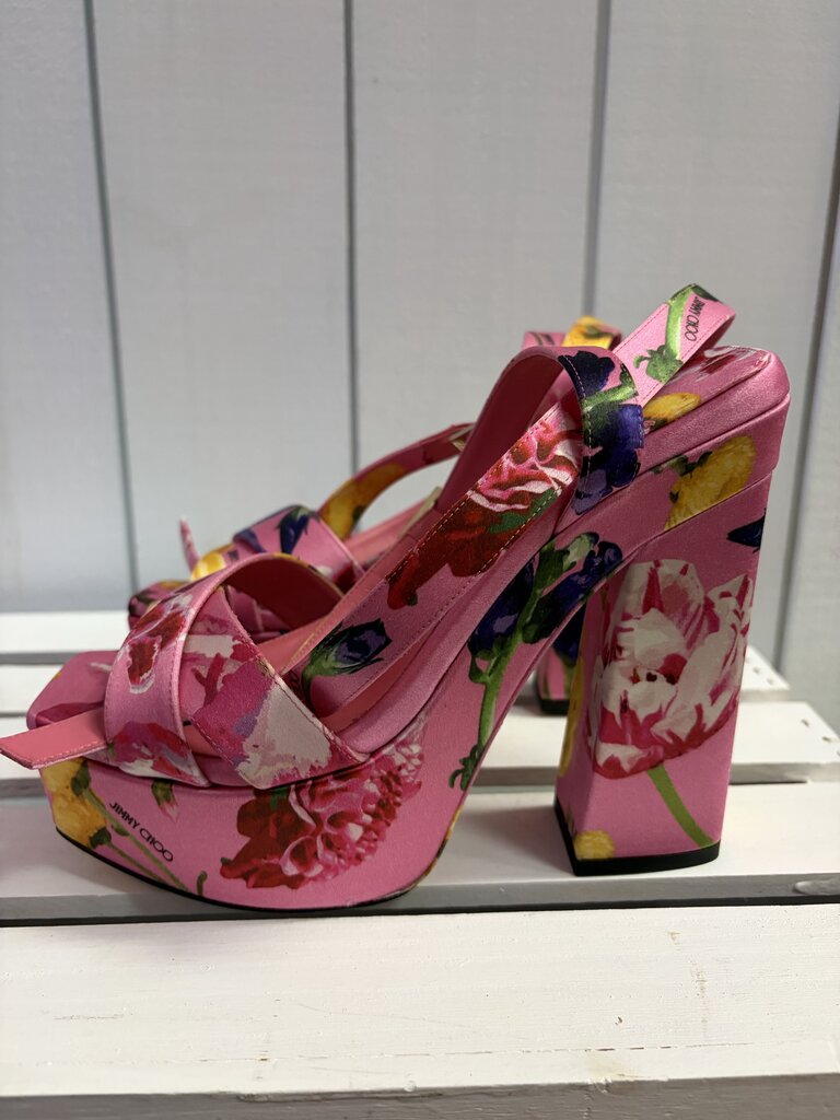 Jimmy Choo Gian 140 Satin Pumps - Size 38