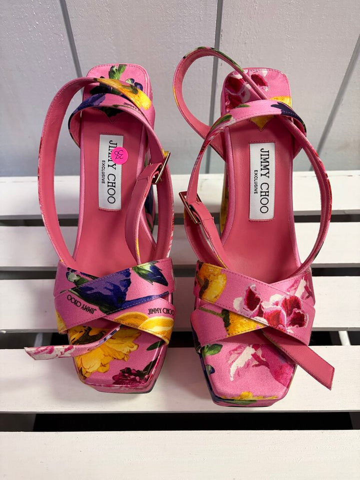Jimmy Choo Gian 140 Satin Pumps - Size 38