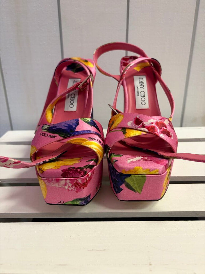 Jimmy Choo Gian 140 Satin Pumps - Size 38