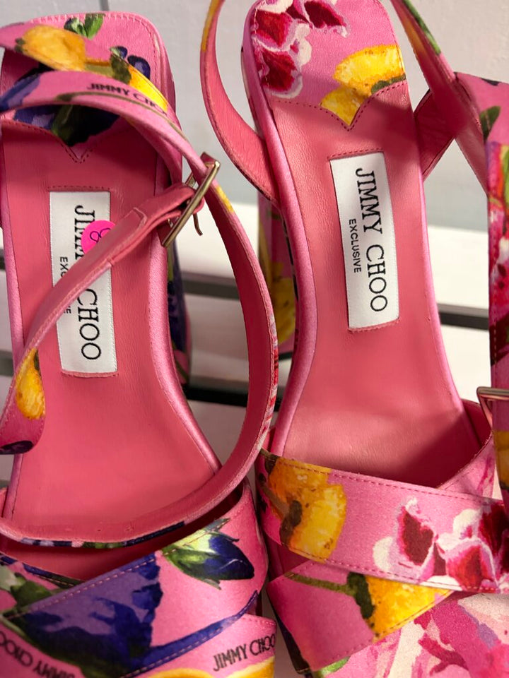 Jimmy Choo Gian 140 Satin Pumps - Size 38