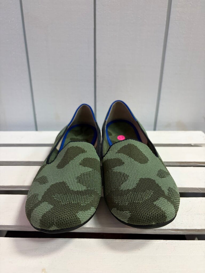 Rothy's The Loafer Slip-On Flats in Olive Camo Green - Size 8.5