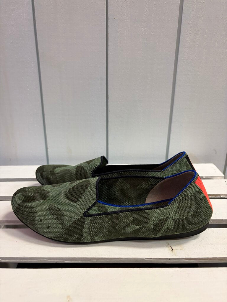 Rothy's The Loafer Slip-On Flats in Olive Camo Green - Size 8.5