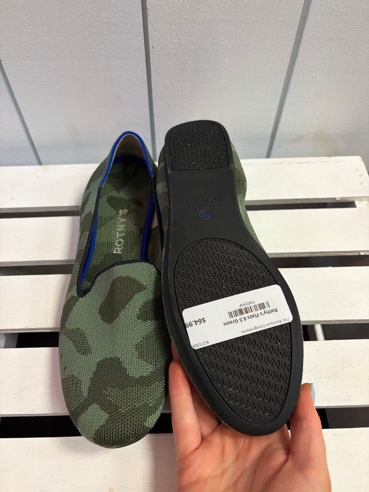 Rothy's The Loafer Slip-On Flats in Olive Camo Green - Size 8.5