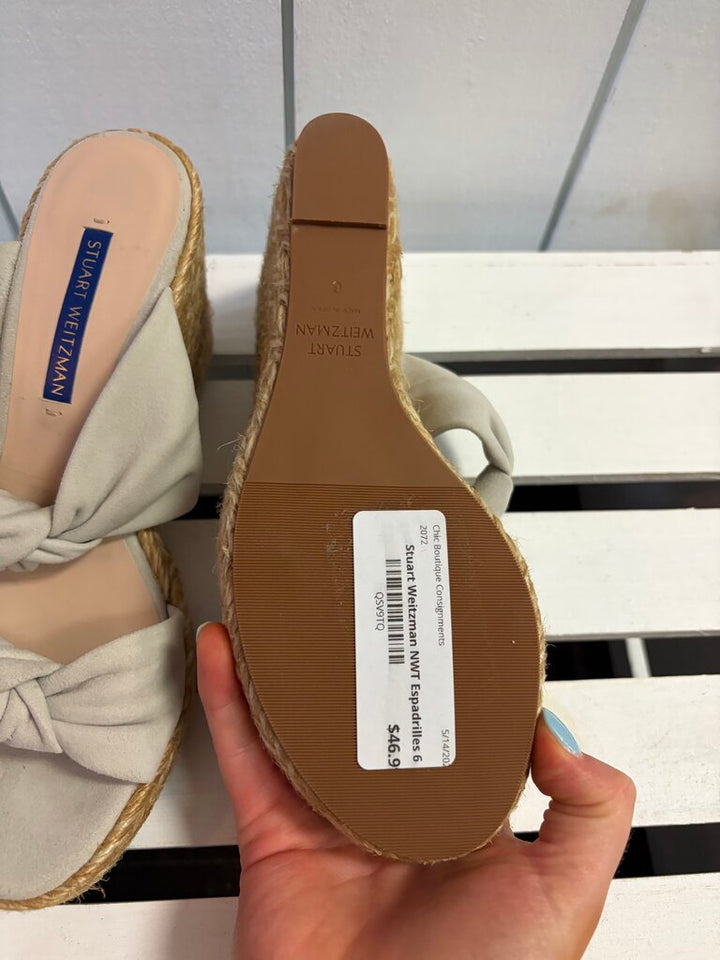 Stuart Weitzman Sarina Suede Espadrille Wedge Sandals - Size 6