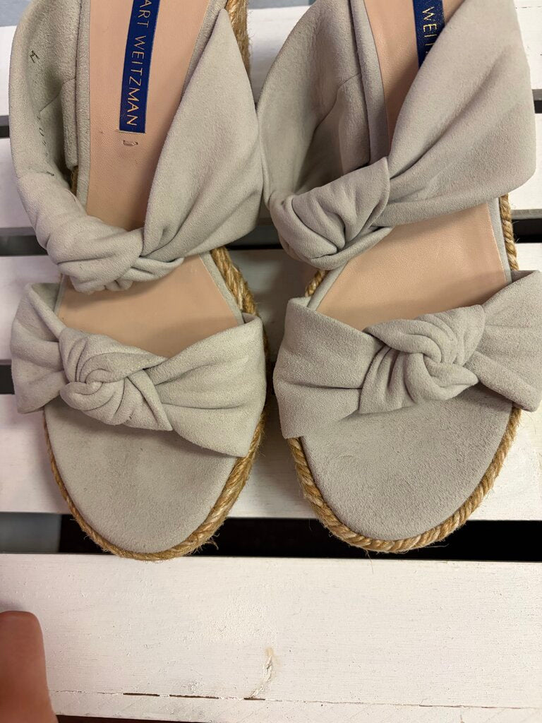 Stuart Weitzman Sarina Suede Espadrille Wedge Sandals - Size 6