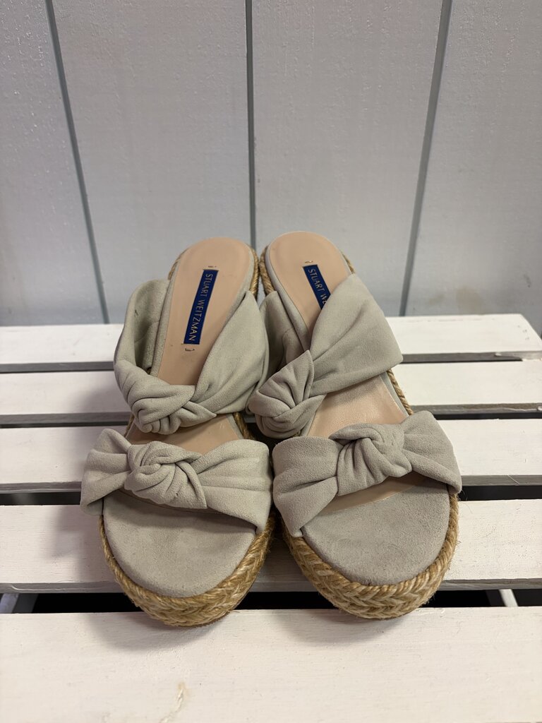 Stuart Weitzman Sarina Suede Espadrille Wedge Sandals - Size 6