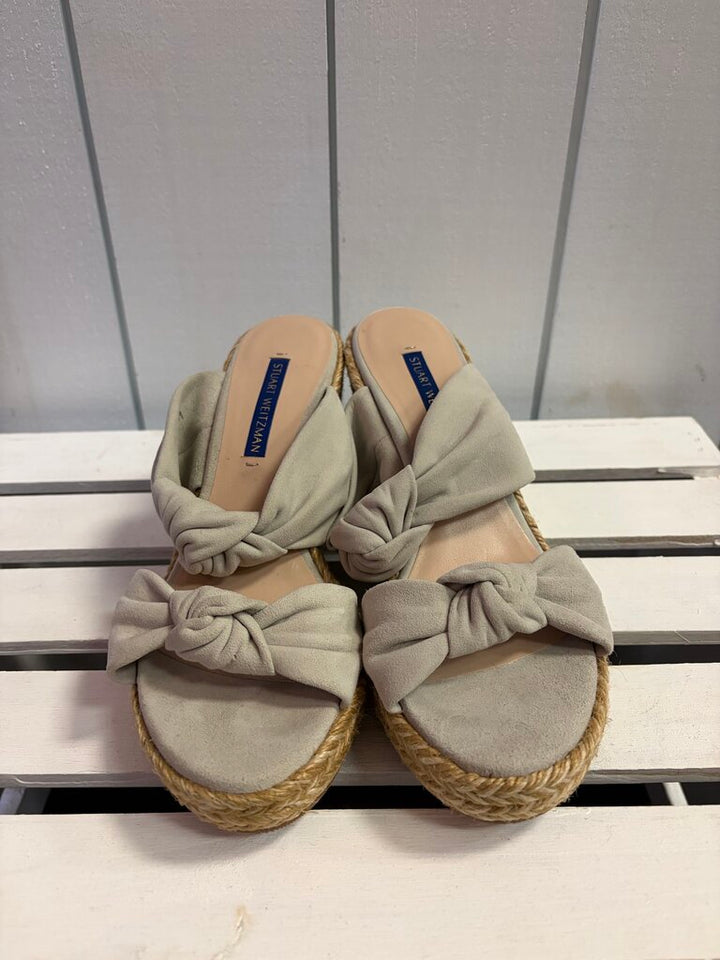 Stuart Weitzman Sarina Suede Espadrille Wedge Sandals - Size 6