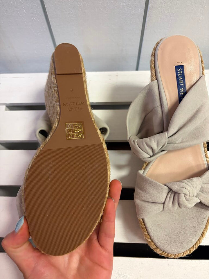 Stuart Weitzman Sarina Suede Espadrille Wedge Sandals - Size 6