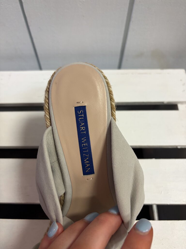 Stuart Weitzman Sarina Suede Espadrille Wedge Sandals - Size 6