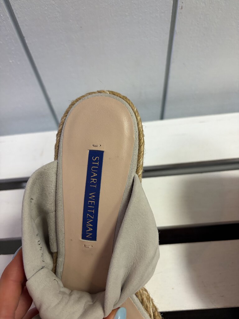 Stuart Weitzman Sarina Suede Espadrille Wedge Sandals - Size 6