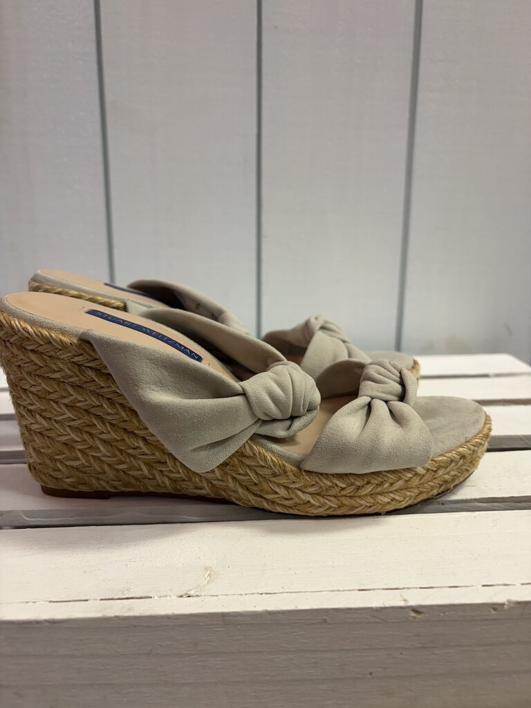 Stuart Weitzman Sarina Suede Espadrille Wedge Sandals - Size 6
