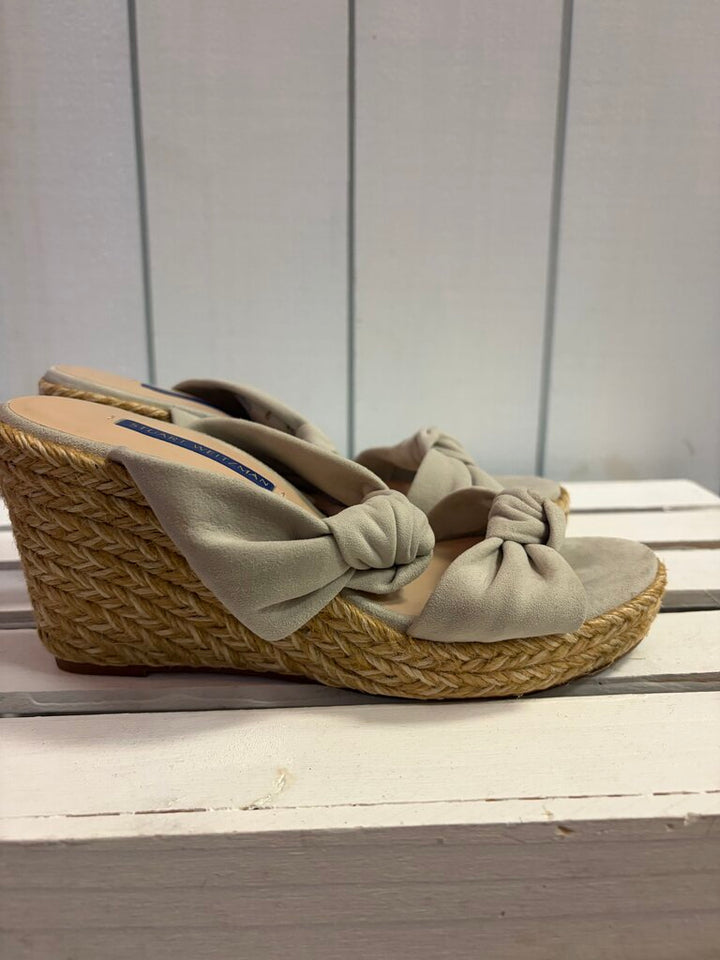 Stuart Weitzman Sarina Suede Espadrille Wedge Sandals - Size 6