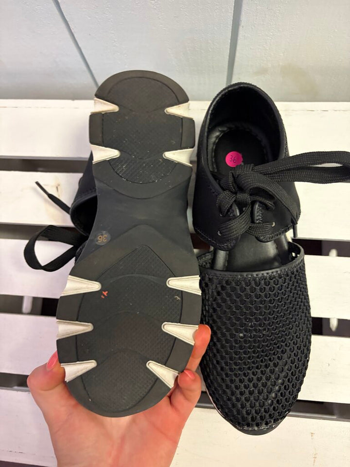 All Black Solid Mesh Sneakers - Size 36(Retails $185)