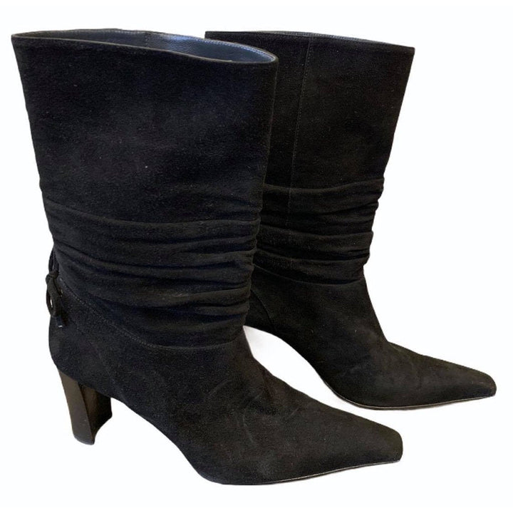 Stuart Weitzman Pointed Toe Slouchy Heeled Booties - Size 8