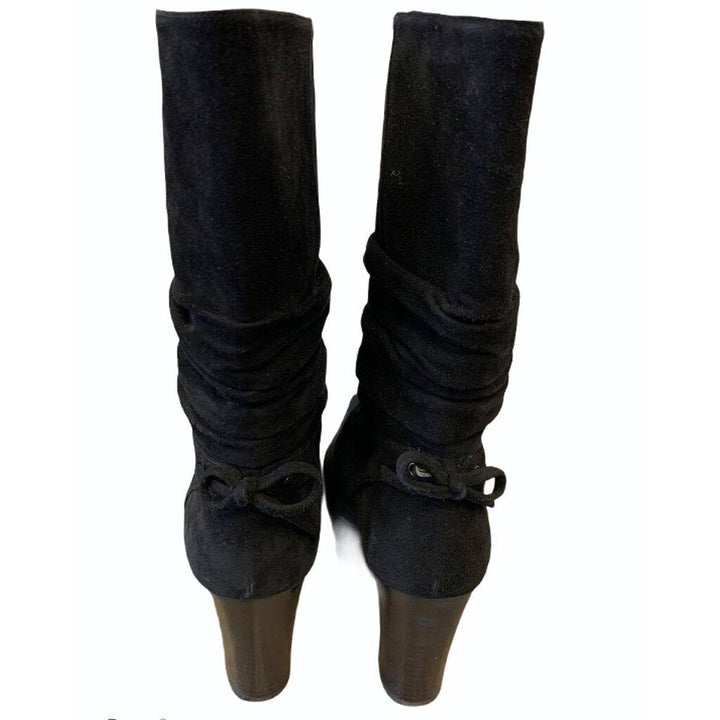 Stuart Weitzman Pointed Toe Slouchy Heeled Booties - Size 8