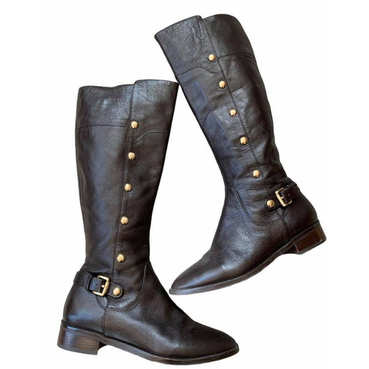 Michael Kors Leather Studded Boots- Size 6.5