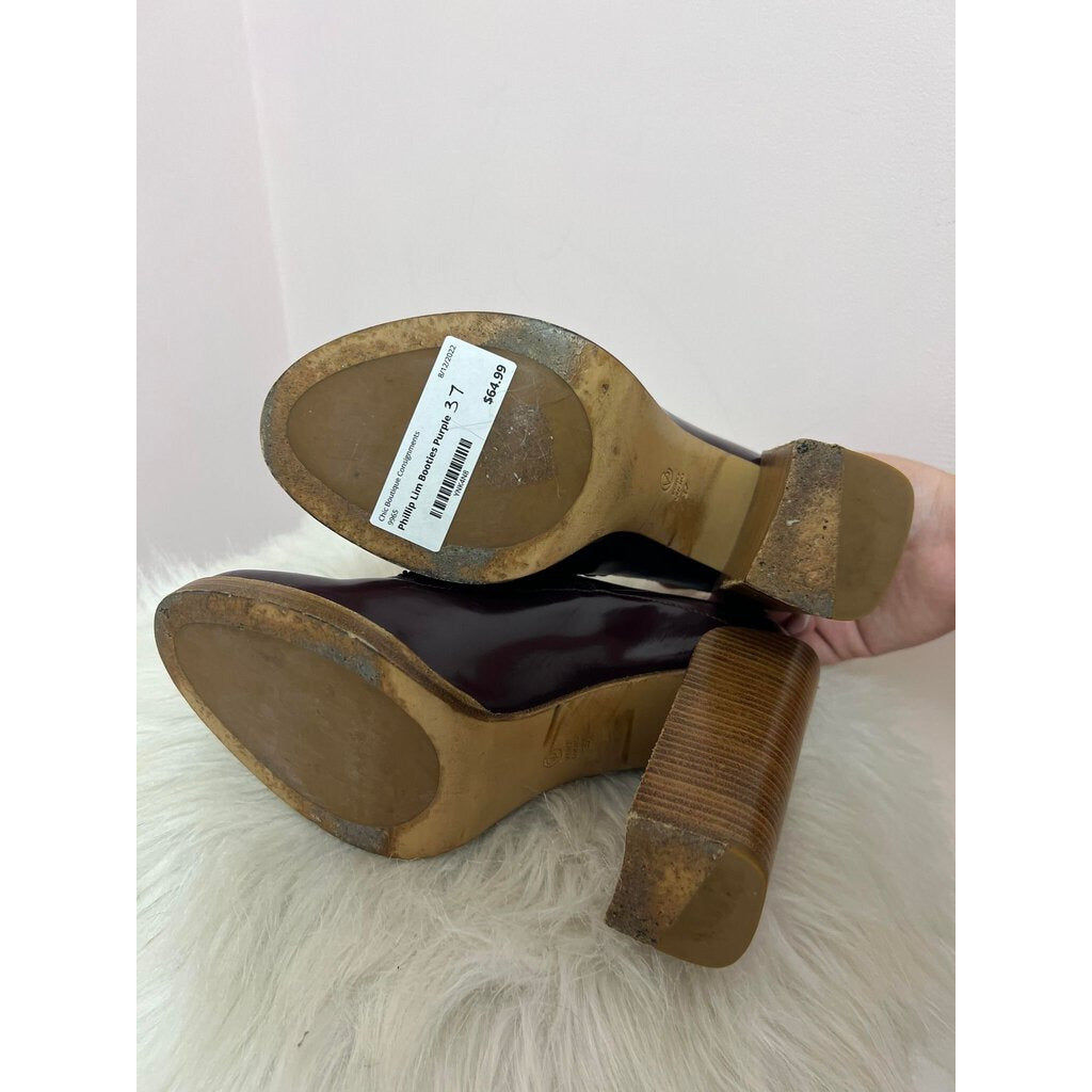 Phillip Lim Netted Wooden Heeled Booties - Size 37