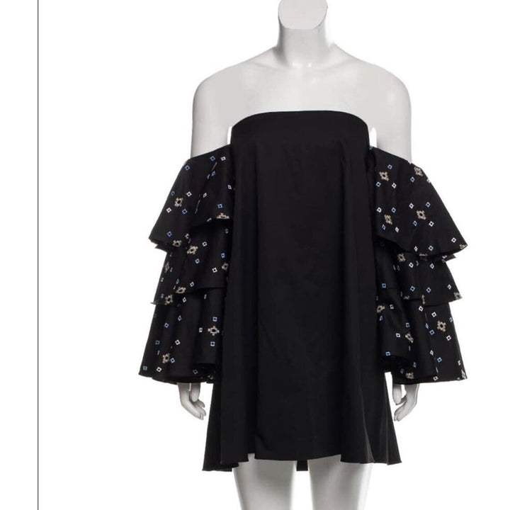 Caroline Constas Ruffle Sleeve Mini Dress - Size Medium