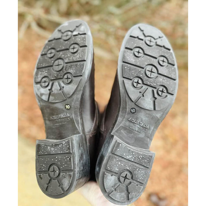 Aquatalia Sherry Quilted Leather Moto Boots - Size 10