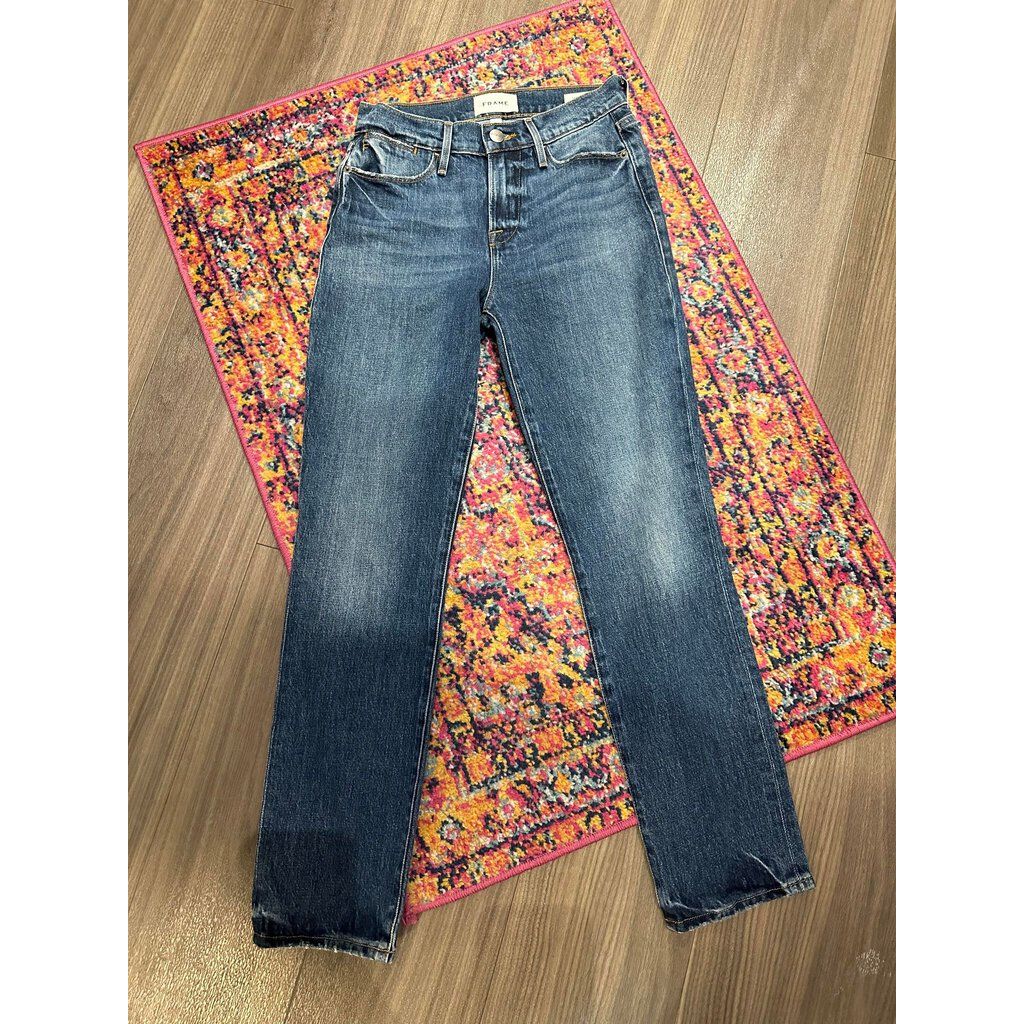 Frame Le High Straight Fit Jeans in Kenmore - Size 23