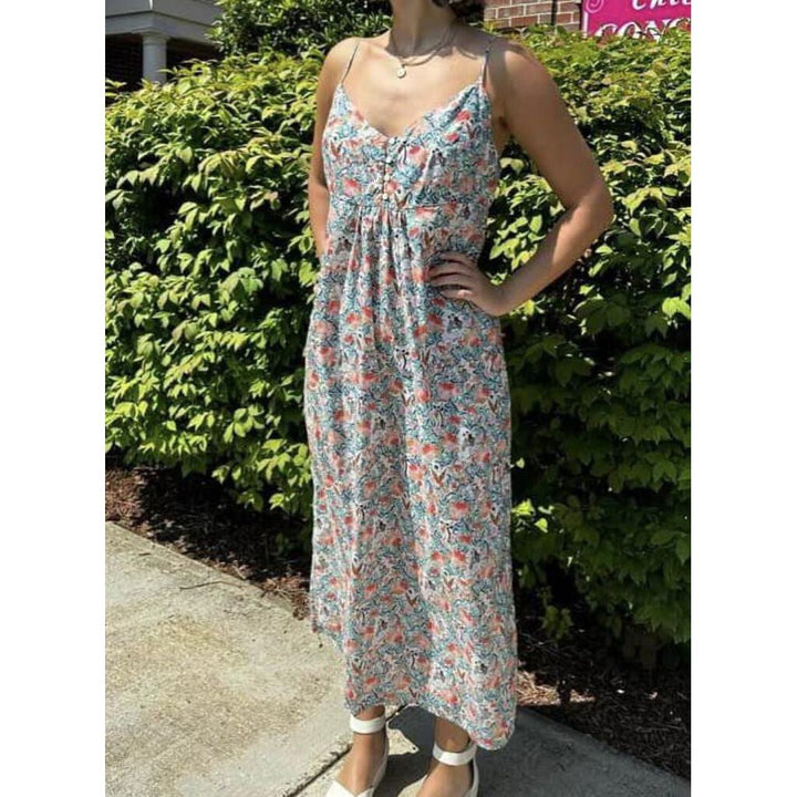 Liberty. Floral Button Front Maxi Dress - Size XL