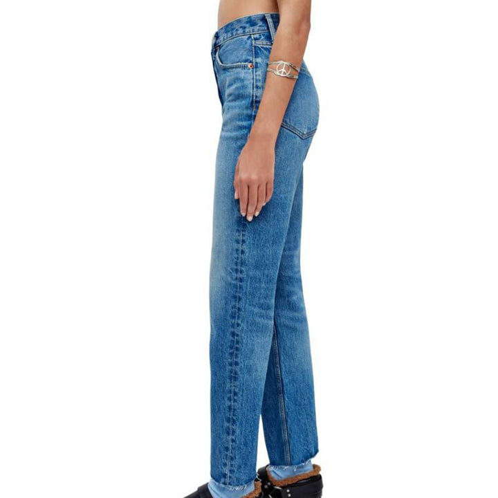 RE/DONE 70's Ultra High Rise Stove Pipe in Worn Crystal Blue - Size 32