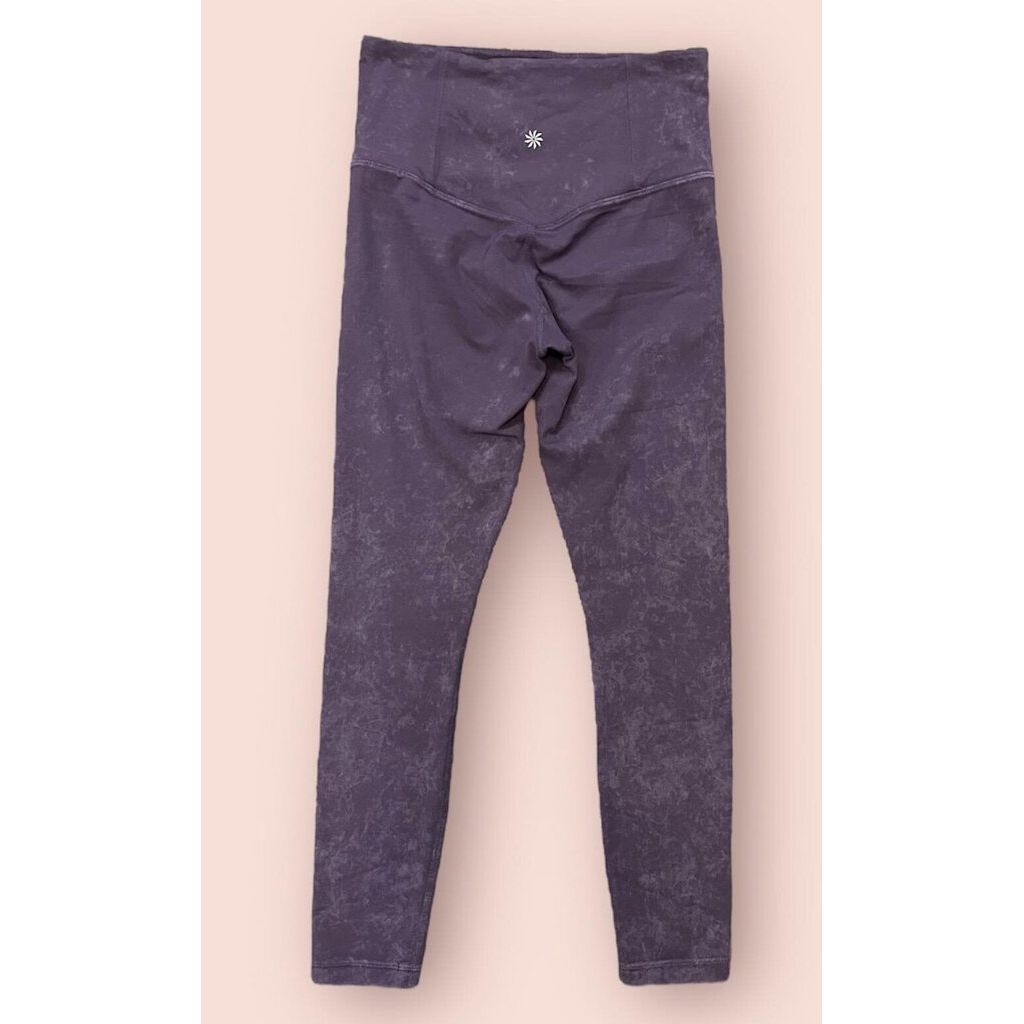 Athleta Purple Tie Dye Salutation Stash II Pocket 7/8 Tight Pant size  xsmall