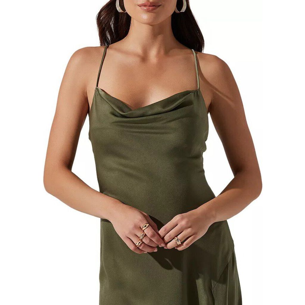 ASTR Gaia Midi Dress in Sage - Size Large