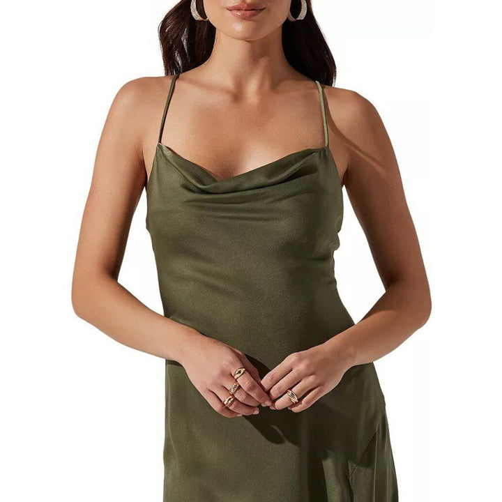 ASTR Gaia Midi Dress in Sage - Size Large
