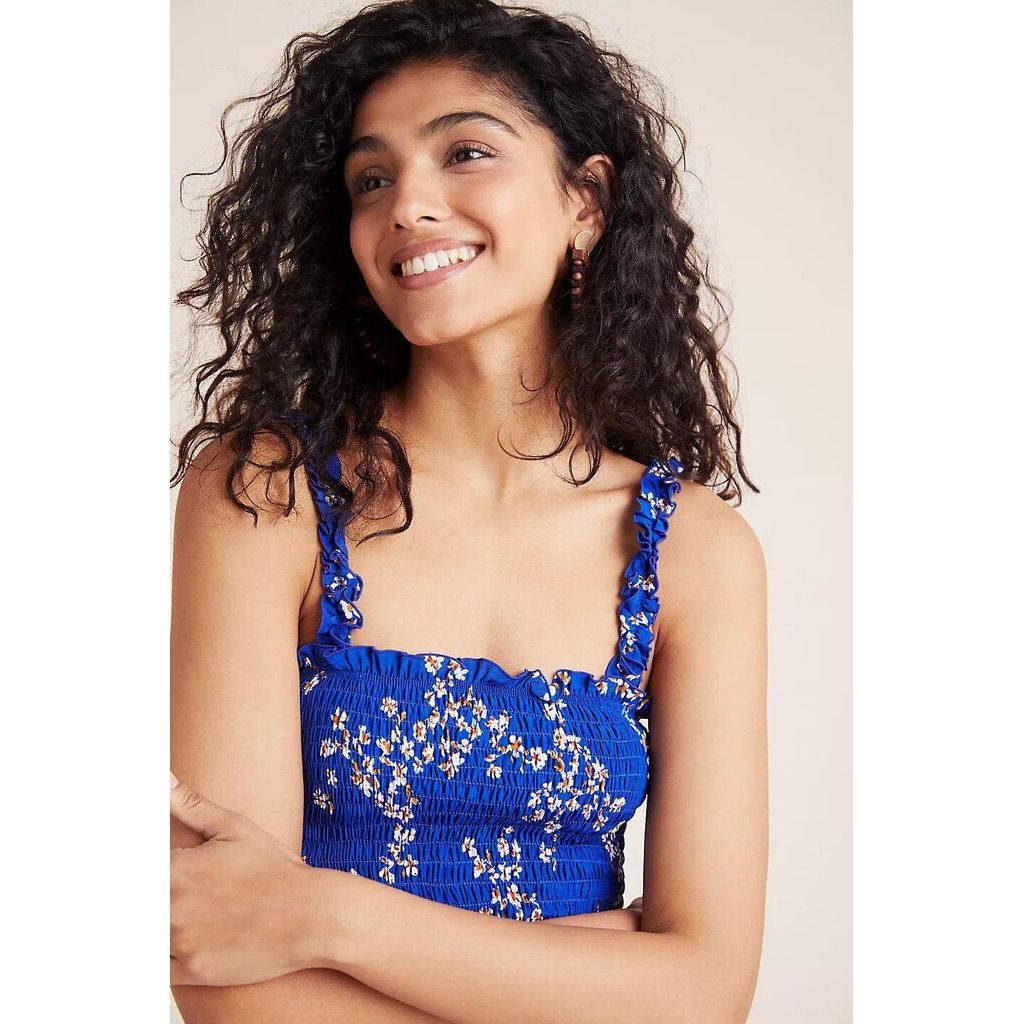 Faithfull The Brand x Anthropologie Farah Smocked Midi Dress Size XS Chic Boutique Consignments